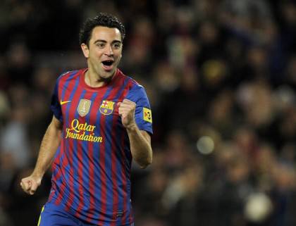 Barcelona's midfielder Xavi Hernandez ce