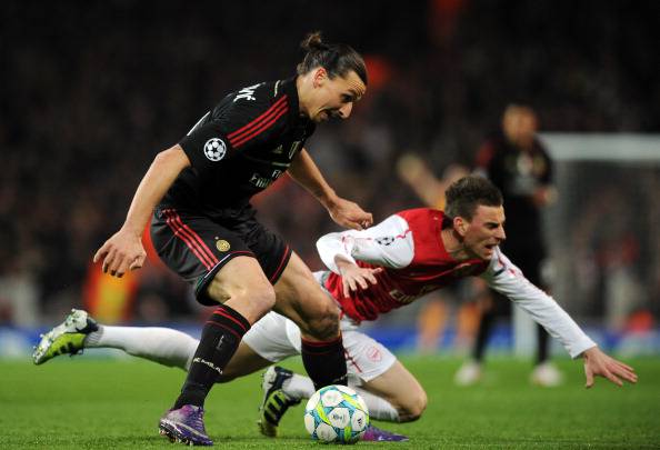 AC Milan's Swedish striker Zlatan Ibrahi