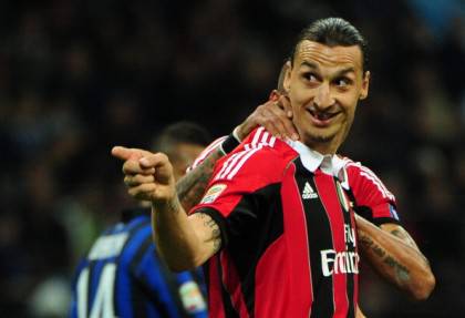 AC Milan's Swedish forward Zlatan Ibrahi