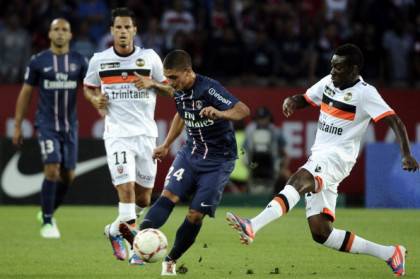 Lorient's French midfielder Alain Traore