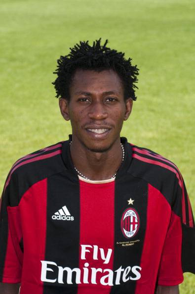 AC Milan player Nnamdi Oduamadi poses in