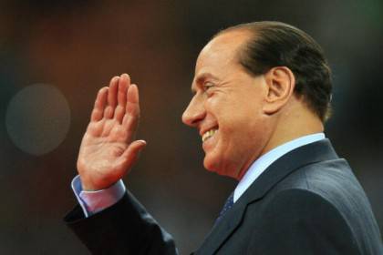 AC Milan's president Silvio Berlusconi w
