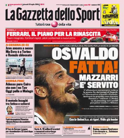 La Gazzetta dello Sport 31-07-2014