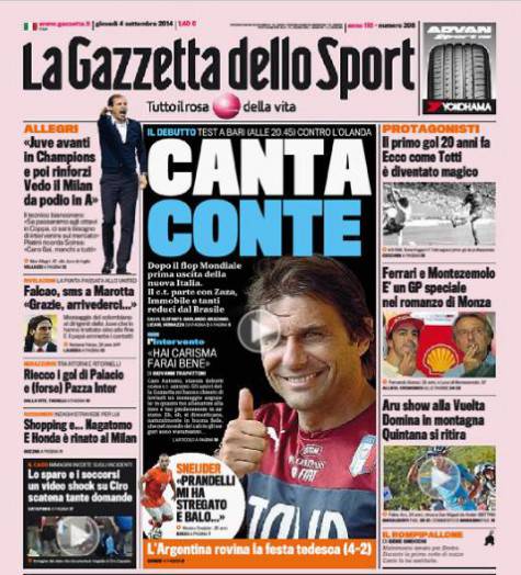 Gazzetta dello Sport 04-09-2014