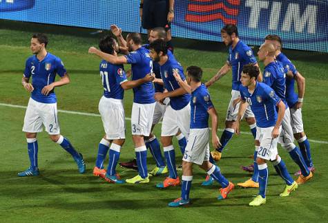 L'esultanza degli Azzurri