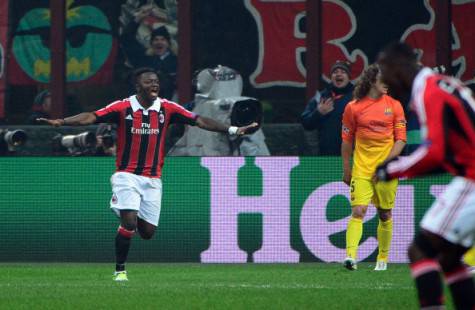Muntari contro il Barcellona (getty images)