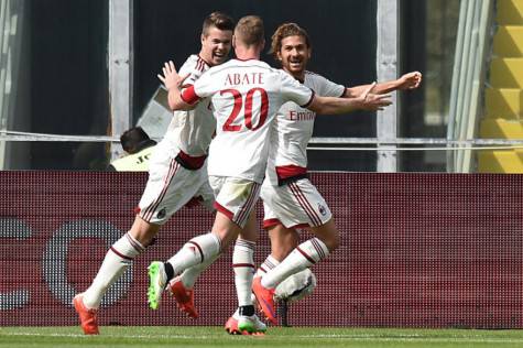 La gioia dei rossoneri dopo il gol di Cerci (Getty Images)