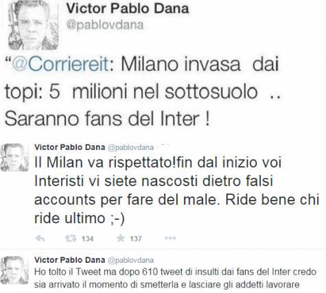 Tweet di Pablo Victor Dana