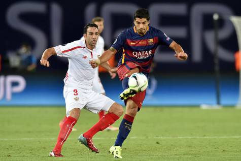 Adil Rami e Luis Suarez (Getty Images)