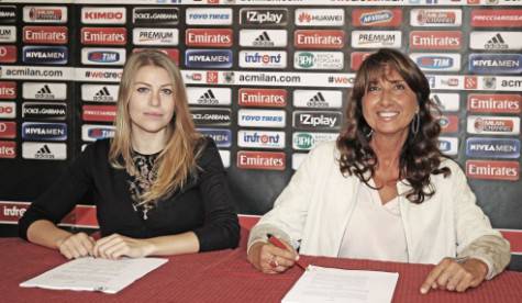 Barbara Berlusconi e Alessandra Rubino (foto acmilan.com)