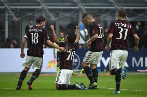 L'esultanza dei rossoneri al gol di Bacca (Getty Images)