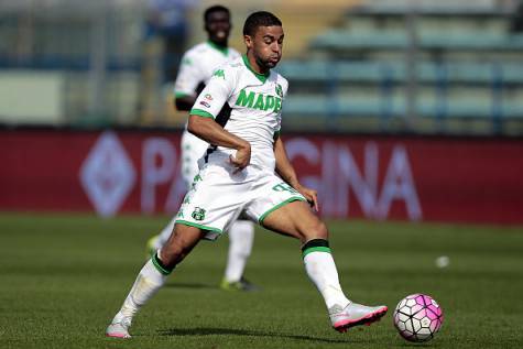 EMPOLI, ITALY - OCTOBER 04: Gregoire Defrel of US Sassuolo Calcio in action during the Serie A match between Empoli FC and US Sassuolo Calcio at Stadio Carlo Castellani on October 4, 2015 in Empoli, Italy.  (Photo by Gabriele Maltinti/Getty Images)