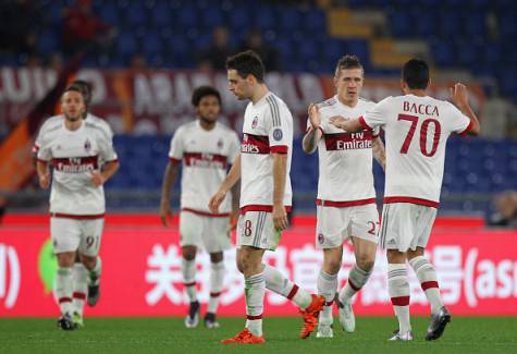 L'esultanza dei rossoneri al gol di Kucka (©Getty Images)