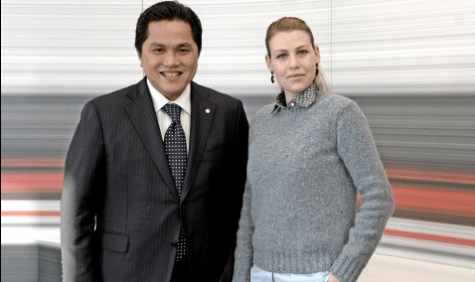 Erick Thohir e Barbara Berlusconi (foto acmilan)