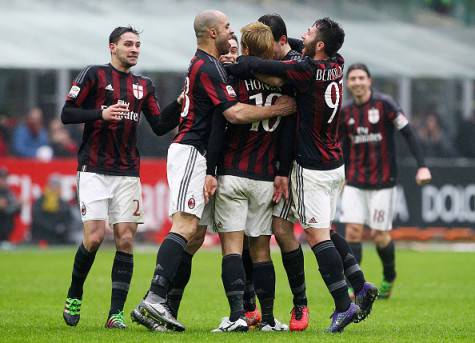 Esultanza Milan contro il Genoa (©getty images)