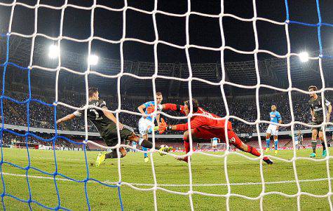 Il gol di Milik contro il Milan (©getty images)