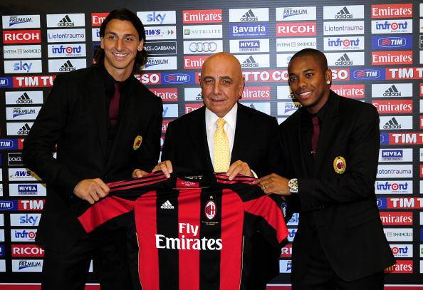 Adriano Galliani Zlatan Ibrahimovic Robinho 