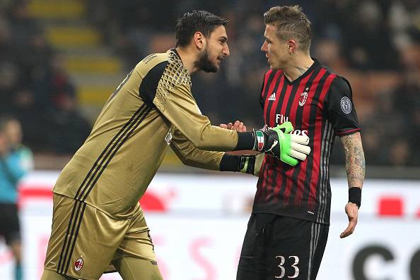 Gianluigi Donnarumma e Juraj Kucka