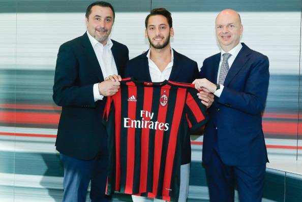 Hakan Calhanoglu Marco Fassone Massimiliano Mirabelli