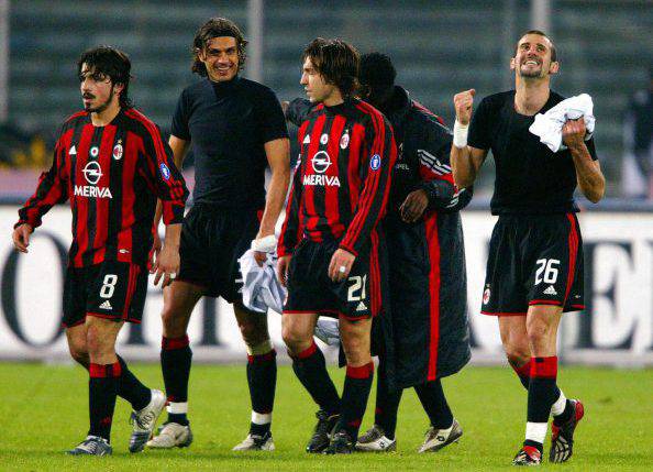 Giuseppe Pancaro Paolo Maldini Andrea Pirlo Gennaro Gattuso