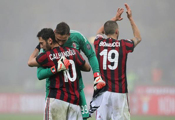 Gianluigi Donnarumma Hakan Calhanoglu Leonardo Bonucci