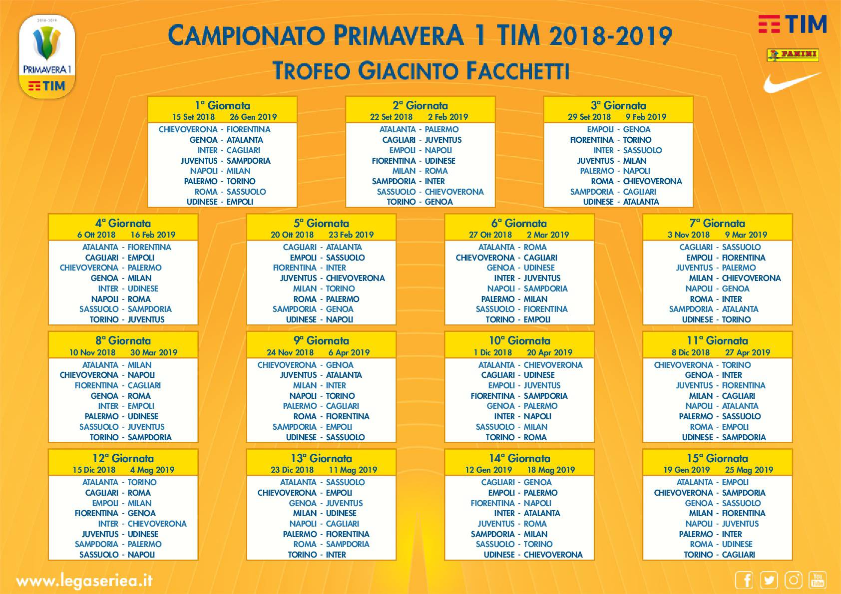 Calendario campionato Primavera Serie A