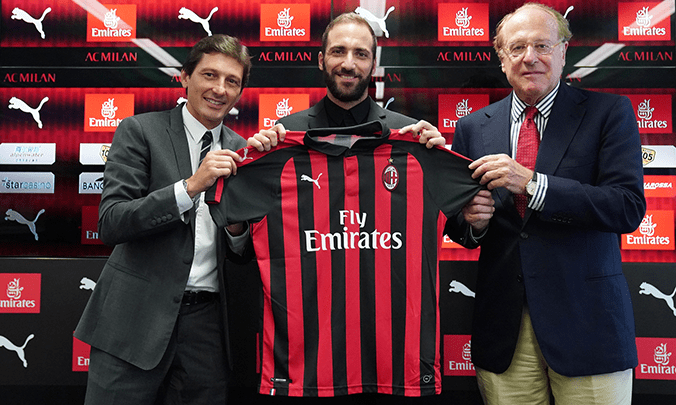 Gonzalo Higuain Paolo Scaroni Leonardo