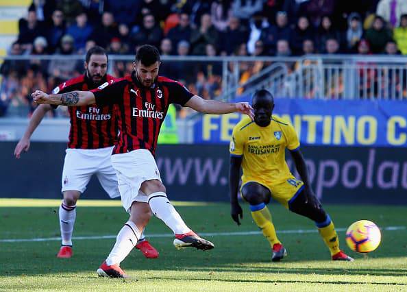 Tiro di Cutrone in Frosinone-Milan