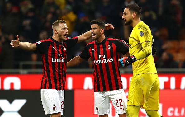 Ignazio Abate, Mateo Musacchio e Gianluigi Donnarumma