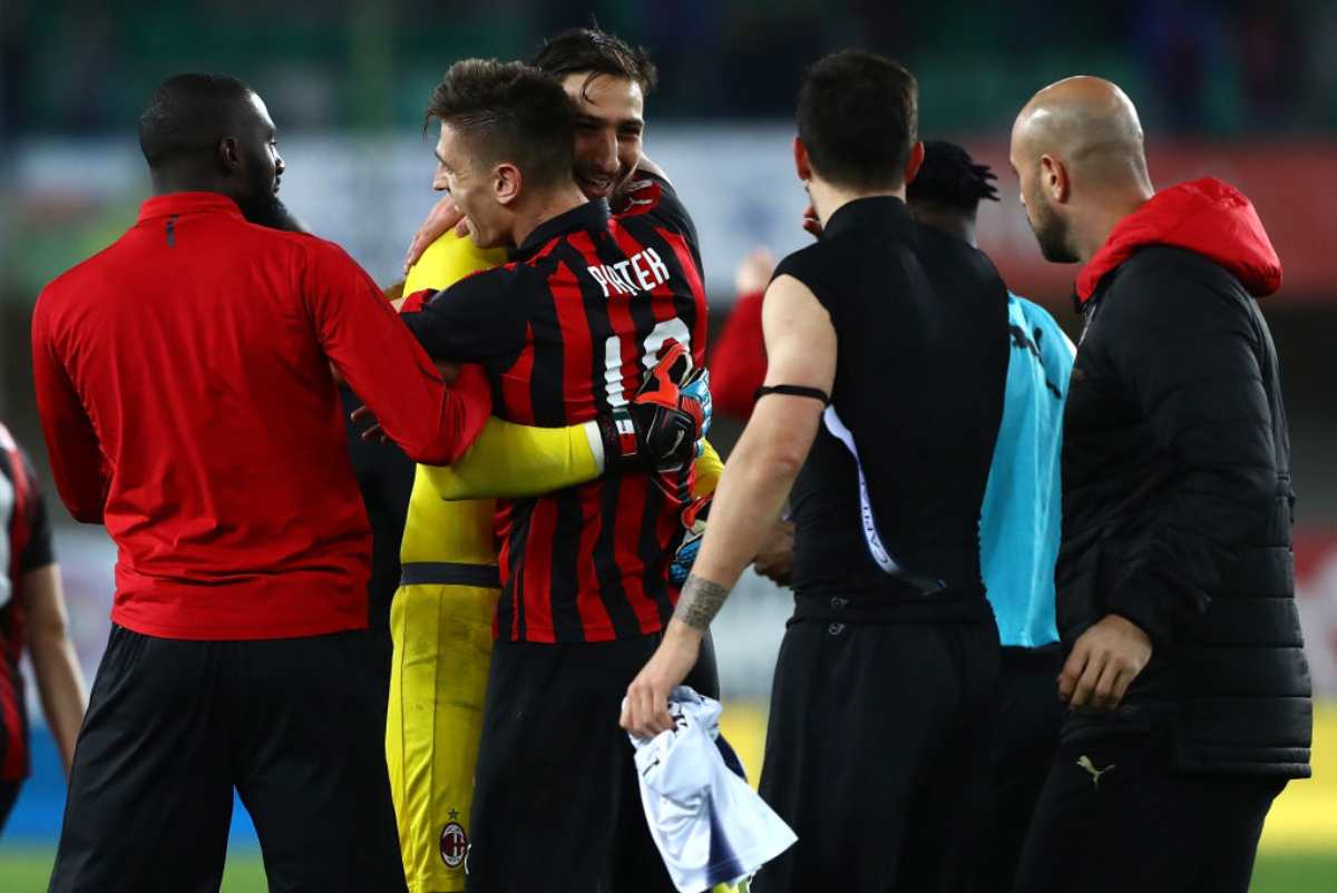 Gianluigi Donnarumma e Krzysztof Piatek