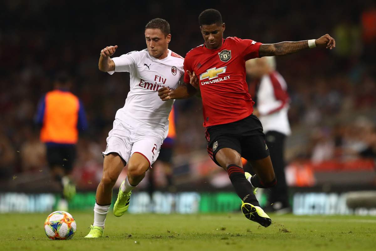 Davide Calabria e Marcus Rashford