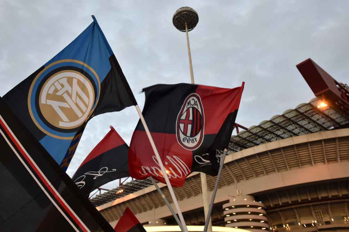 Bandiere Milan e Inter a San Siro