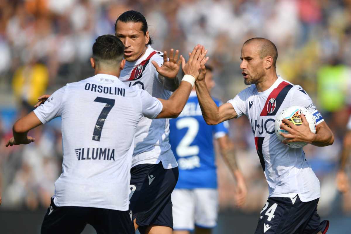 Riccardo Orsolini e Rodrigo Palacio in Brescia-Bologna 