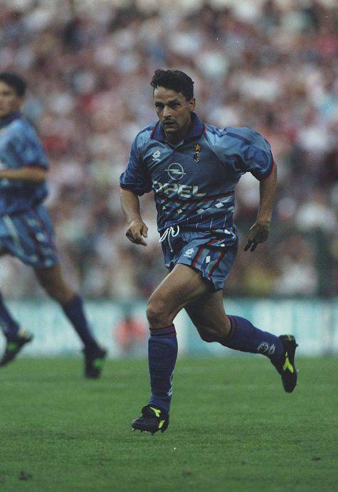 Roberto Baggio con la terza maglia del Milan stagione 1995/1996