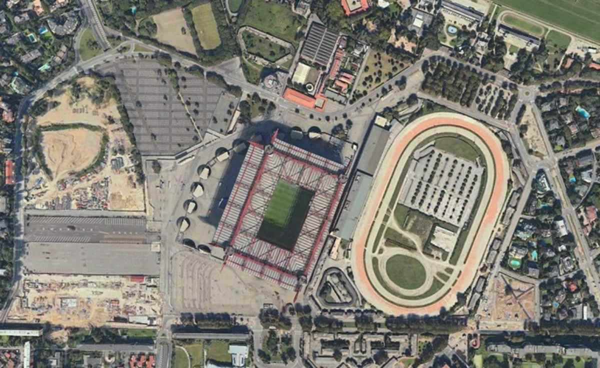 Zona stadio San Siro dall'alto