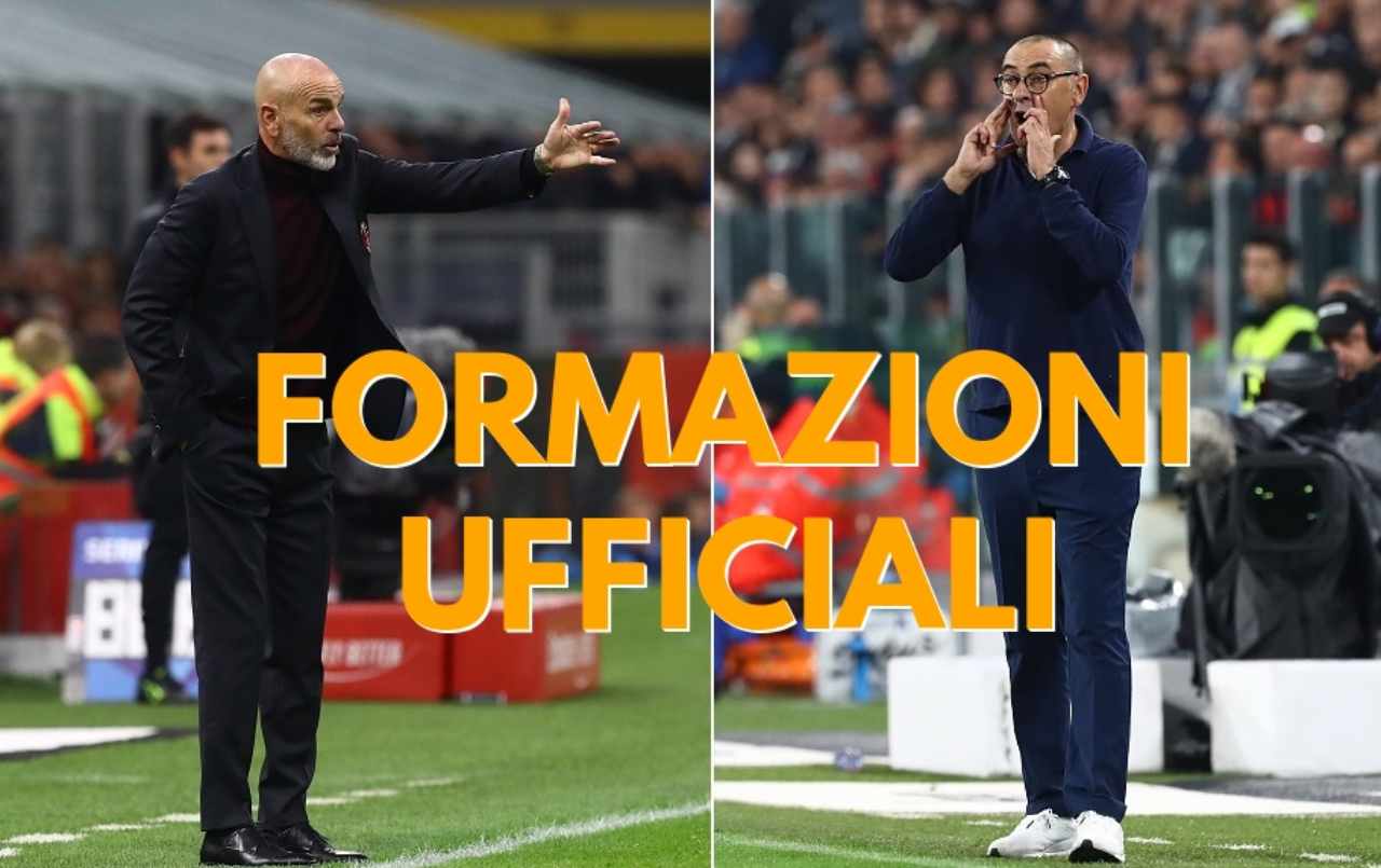 Stefano Pioli Maurizio Sarri formazioni ufficiali Juventus-Milan