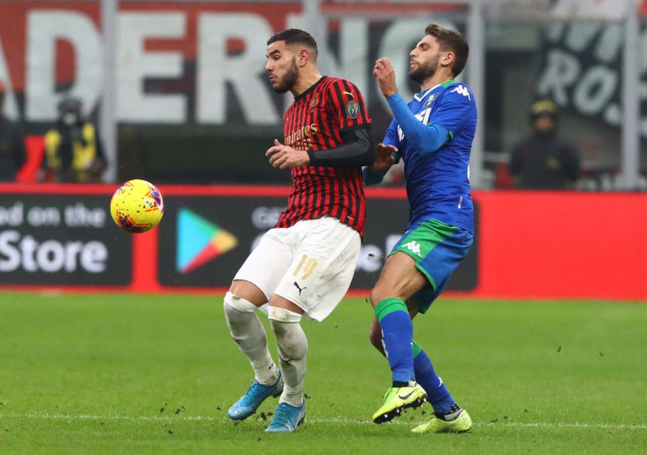 Theo Hernandez Domenico Berardi Milan Sassuolo