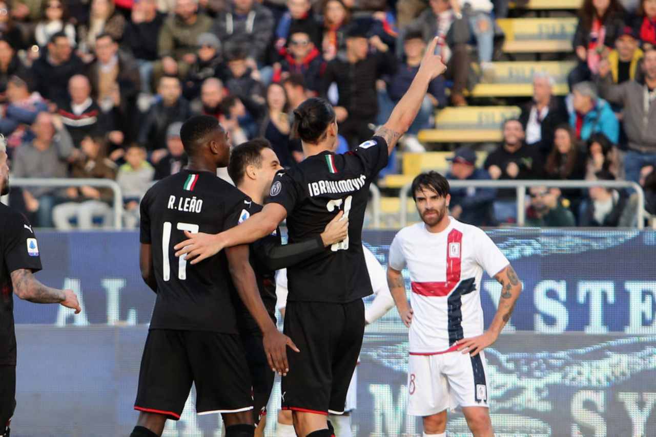 Zlatan Ibrahimovic Rafael Leao Cagliari-Milan