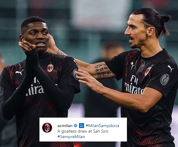 Milan Instagram Ibrahimovic Leao