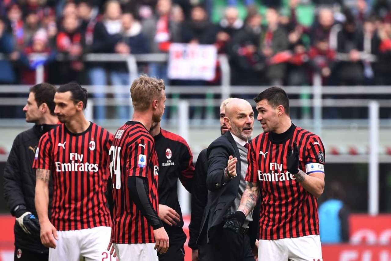 Stefano Pioli Simon Kjaer Alessio Romagnoli Milan