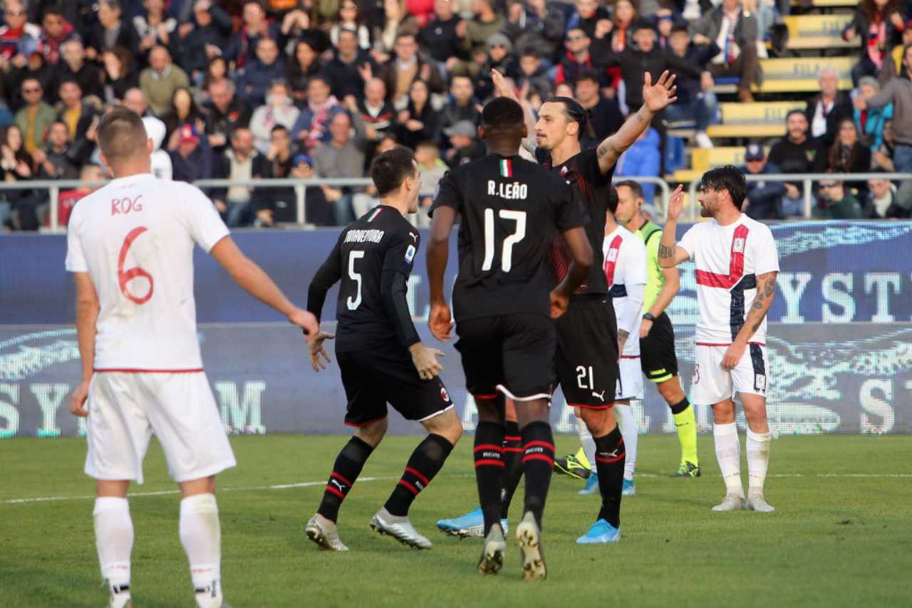 Zlatan Ibrahimovic Rafael Leao Cagliari-Milan