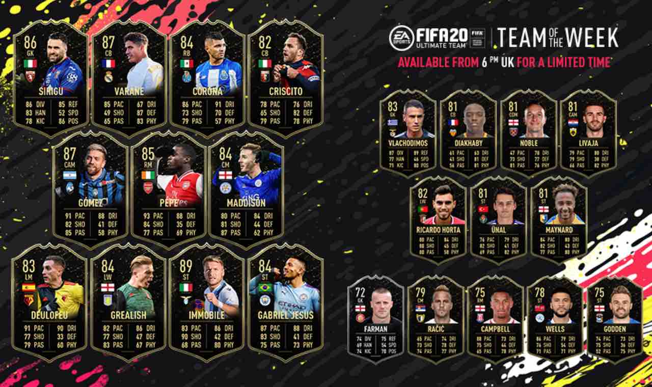 squadra della settimana fifa 20