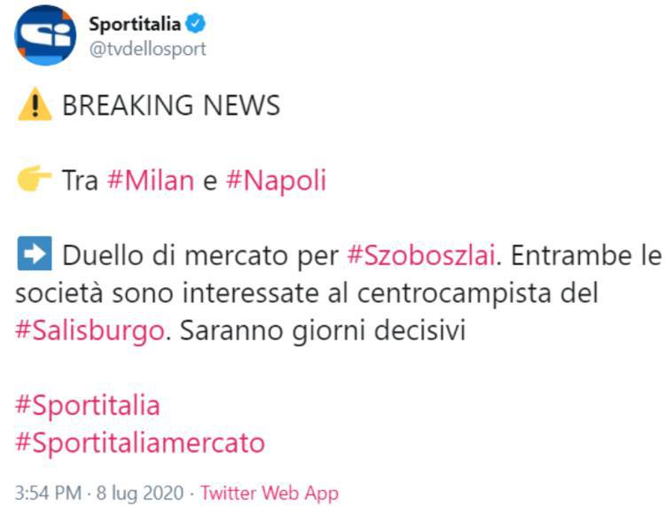Szoboszlai sfida Milan Napoli