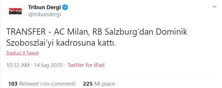 Szoboszlai al Milan