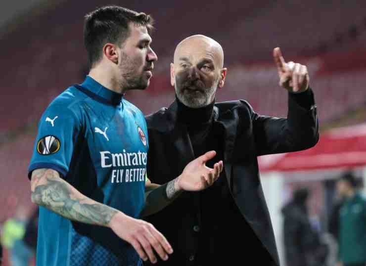 Alessio Romagnoli e Stefano Pioli (