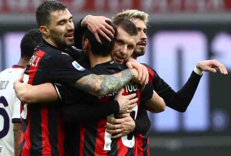 I calciatori del Milan esultano a un gol (© Getty Images)