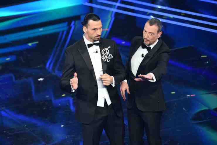 Zlatan Ibrahimovic a Sanremo con Amadeus