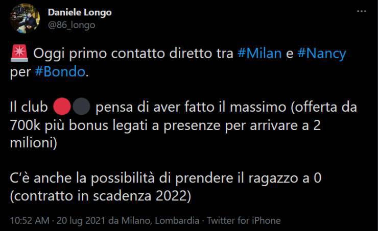 Warren Bondo Milan