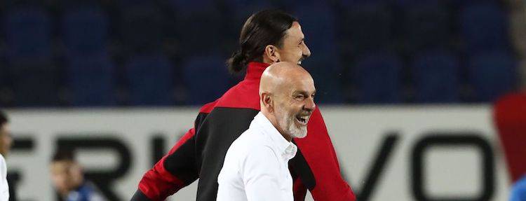 Stefano Pioli e Zlatan Ibrahimovic 