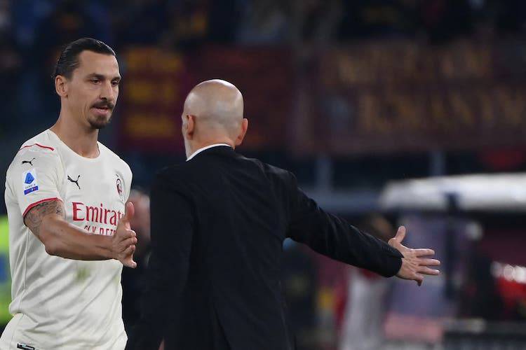 Ibrahimovic e Pioli 